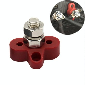 Single Heavy-Duty Terminal Studs Red M10 Bus Bar for Car / RV / Boat