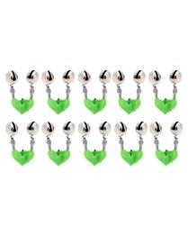 10 PCS Fishing Accessory Twin Bells Clip On Fishing Rod Fishing Bait Alarm, Random Color Delivery