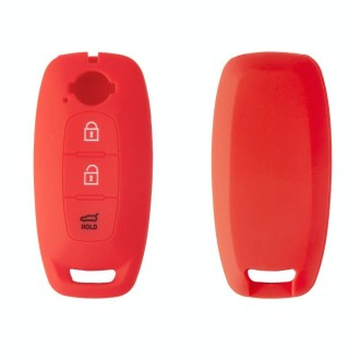 For 2023 Nissan Altima 2pcs Three-Button Key Silicone Protective Case(Red)