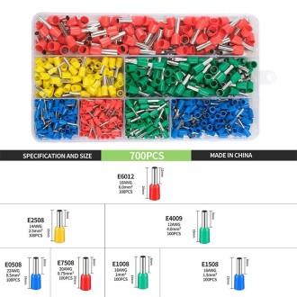 700pcs /Set  European Style Tube Type Wiring Cold Press Terminal Set