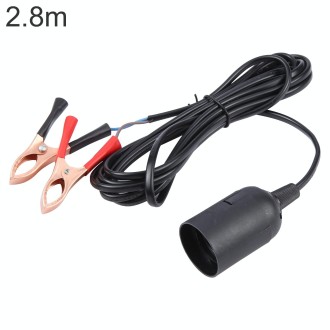 E27 Car Battery Charging Crocodile Clip to Headlight Connection Cable, Cable Length:2.8m