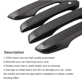 4 PCS Car Modified Carbon Door Handle Decoration for Honda Civic 2016-2020