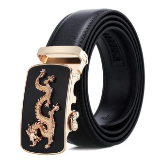 Dandali Casual Men Automatic Buckle Belt Business Soft Leather Pants Band, Length (cm): 125cm(ZD-18)