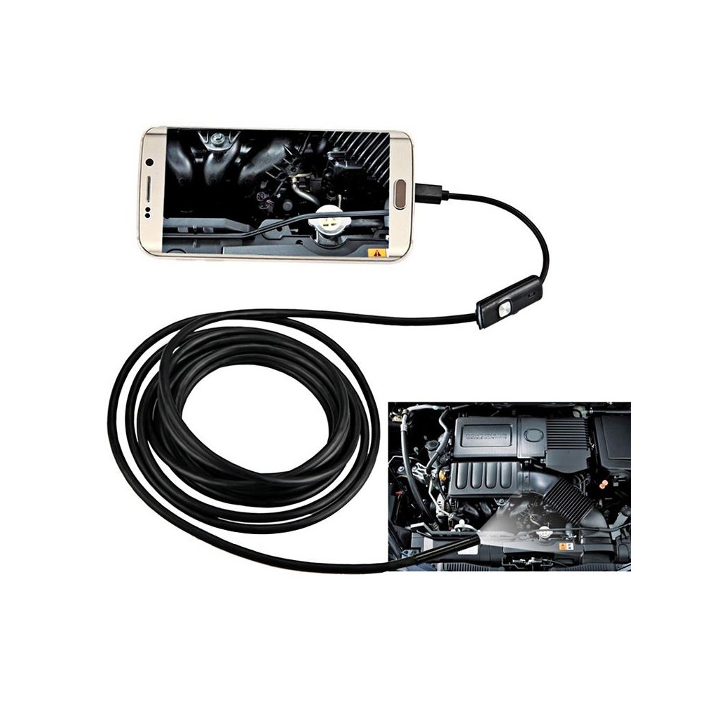 AN97 Waterproof Micro USB Endoscope Hard Tube Inspection Camera for Parts of OTG Function Android Mobile Phone, with 6 LEDs, Len