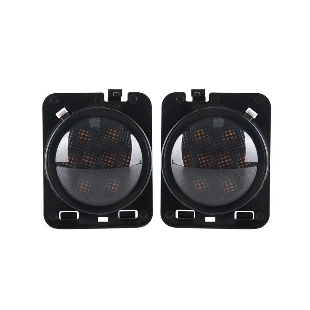 2 PCS 8W DC 12V Car SUV Refit LED Wheel Eyebrow Turn Signal for Jeep Wrangler JK 07-17, Specification: Butt Assembly with Apertu