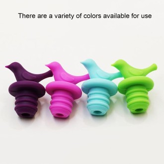 2pcs Creative Bird Style Silicone Wine Beer Condiments Bottle Stopper Random Color Delivery