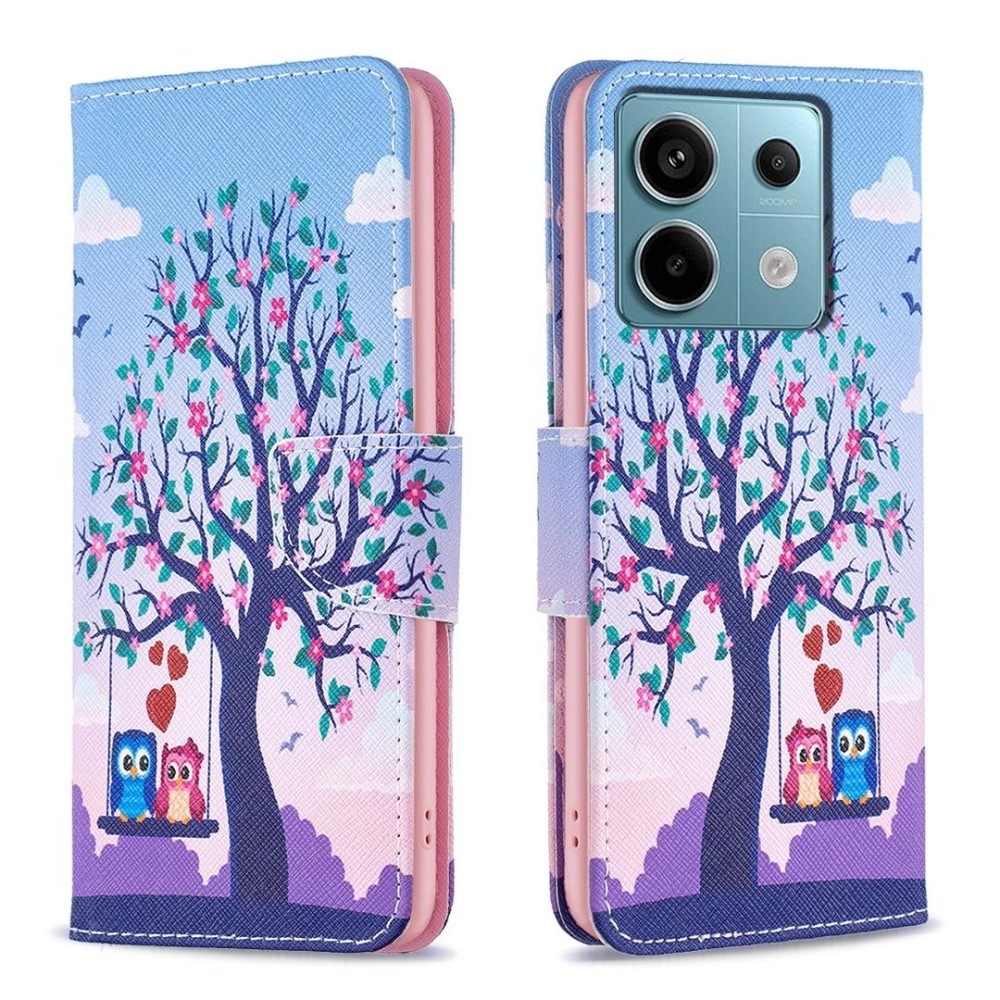 For Xiaomi Redmi Note 13 Pro 4G Global Colored Drawing Pattern Leather Phone Case(Owl)