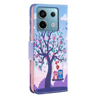 For Xiaomi Redmi Note 13 Pro 4G Global Colored Drawing Pattern Leather Phone Case(Owl)