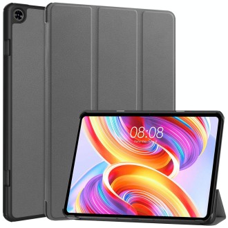 For Teclast T50  Custer Pure Color 3-Fold Holder Smart Leather Tablet Case(Grey)