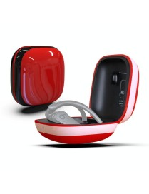 Mirror Surface Silicone + PC Wireless Earphone Protective Case for Beats Powerbeats Pro(Red+White)