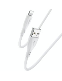 Yesido CA119L USB to 8 Pin Silicone Charging Data Cable, Cable Length: 1m(White)