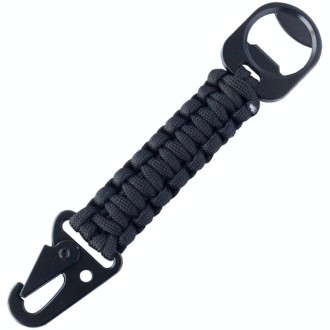 Outdoor Seven-Core Umbrella Rope Keychain Eagle Mouth Buckle Bottle Opener(Black)