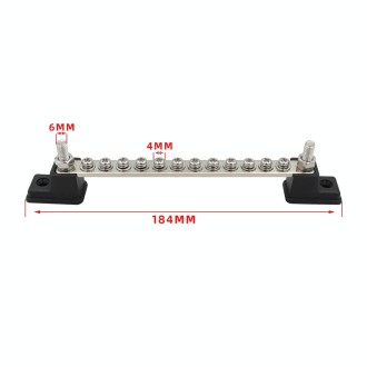 CP-3051 150A 12-48V RV Yacht 12-way Busbar with 14pcs Terminals(Black)