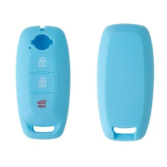 For 2023 Nissan Altima 2pcs Three-Button Key Silicone Protective Case(Blue)