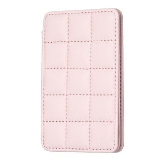 BFK01 Grid Pattern Card Bag Mobile Phone Back Sticker(Pink)