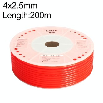 LAIZE Pneumatic Compressor Air Flexible PU Tube, Specification:4x2.5mm, 200m(Red)