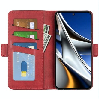 For Xiaomi Poco X4 Pro 5G Dual-side Magnetic Buckle Leather Phone Case(Red)