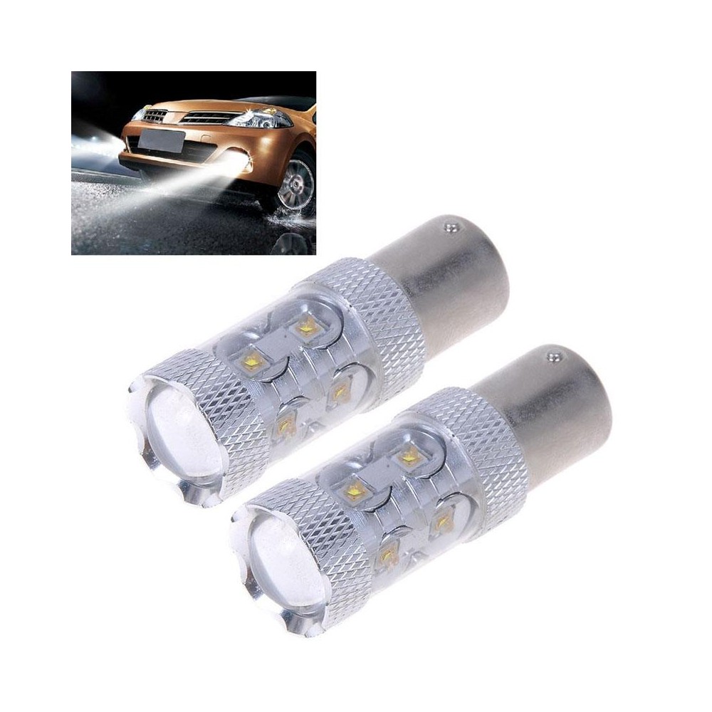 2PCS 1157/BAY15D 650 Lumen 50W 10-3535-LEDs 6500K White Light Car Brake Light, DC 12-24V