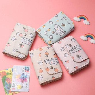 Mini Cute Cartoon Multi-card Slot Credit Card Holder Change ID Storage Bag, Color: Yellow-Cat