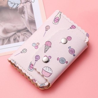 Mini Cute Cartoon Multi-card Slot Credit Card Holder Change ID Storage Bag, Color: Pink-Candy