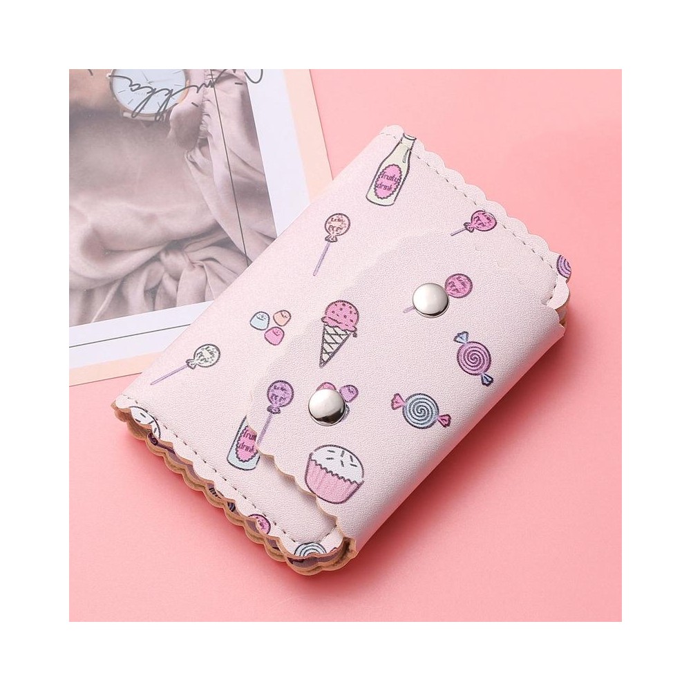 Mini Cute Cartoon Multi-card Slot Credit Card Holder Change ID Storage Bag, Color: Pink-Candy