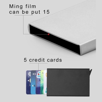 Antimagnetic Stainless Steel PU Business Card Holder Credit Card Case, Size: 10*6.2*0.8cm(Grey)