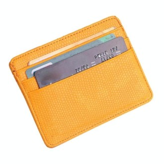 Lizard Pattern PU Leather Bank Card Set Card Package(Yellow)