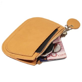 Leisure Ultra-thin Ladies Coin Purse Zippered Mini Wallet(Yellow)