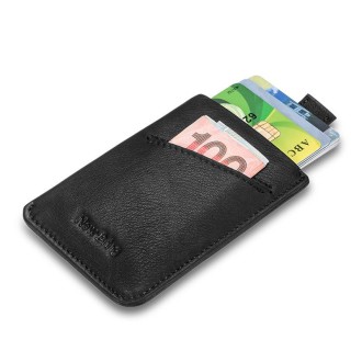 New-Bring Leather Card Holder Ultra-Thin Card Case Driving License Leather Case Anti-RFID Card Case Simple And Compact Wallet(Bl