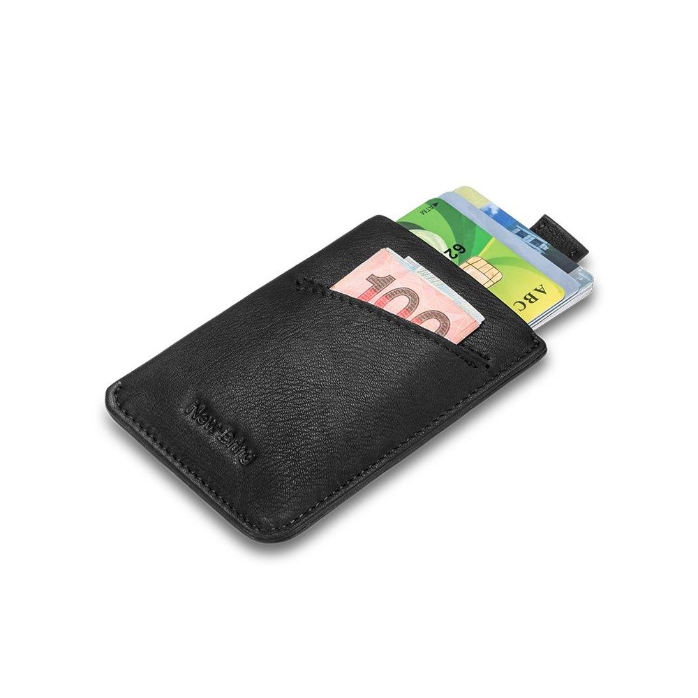 New-Bring Leather Card Holder Ultra-Thin Card Case Driving License Leather Case Anti-RFID Card Case Simple And Compact Wallet(Bl