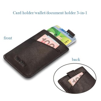 New-Bring Leather Card Holder Ultra-Thin Card Case Driving License Leather Case Anti-RFID Card Case Simple And Compact Wallet(Bl