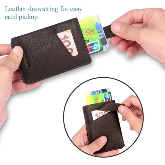 New-Bring Leather Card Holder Ultra-Thin Card Case Driving License Leather Case Anti-RFID Card Case Simple And Compact Wallet(Bl