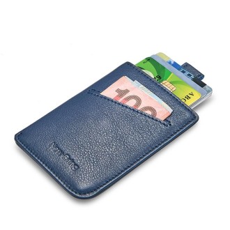 New-Bring Leather Card Holder Ultra-Thin Card Case Driving License Leather Case Anti-RFID Card Case Simple And Compact Wallet(Bl