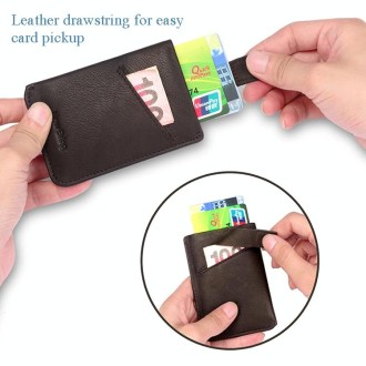 New-Bring Leather Card Holder Ultra-Thin Card Case Driving License Leather Case Anti-RFID Card Case Simple And Compact Wallet(Da