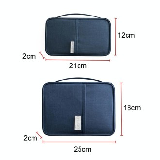 Travel Waterproof Dustproof Portable Passport Document Bag, Color: Blue Large