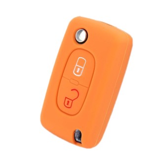 2pcs Car Key Cover for Peugeot 206/207/4008/3008 Citroen Sega/Triumph/C5(Orange)