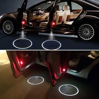 2 PCS LED Ghost Shadow Light, Car Door LED Laser Welcome Decorative Light, Display Logo for Volkswagen Car Brand(Red)