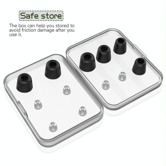 6 Pairs New Bee NB-M1 Slow Rebound Memory Foam Ear Caps with Storage Box, Suitable for 5mm-7mm Earphone Plugs(Black)