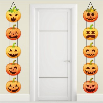 1pair Halloween Party Door Pumpkin Hanging Decoration Door Decoration Supplies(L-00329)