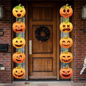 1pair Halloween Party Door Pumpkin Hanging Decoration Door Decoration Supplies(L-00329)