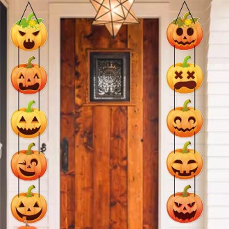 1pair Halloween Party Door Pumpkin Hanging Decoration Door Decoration Supplies(L-00329)