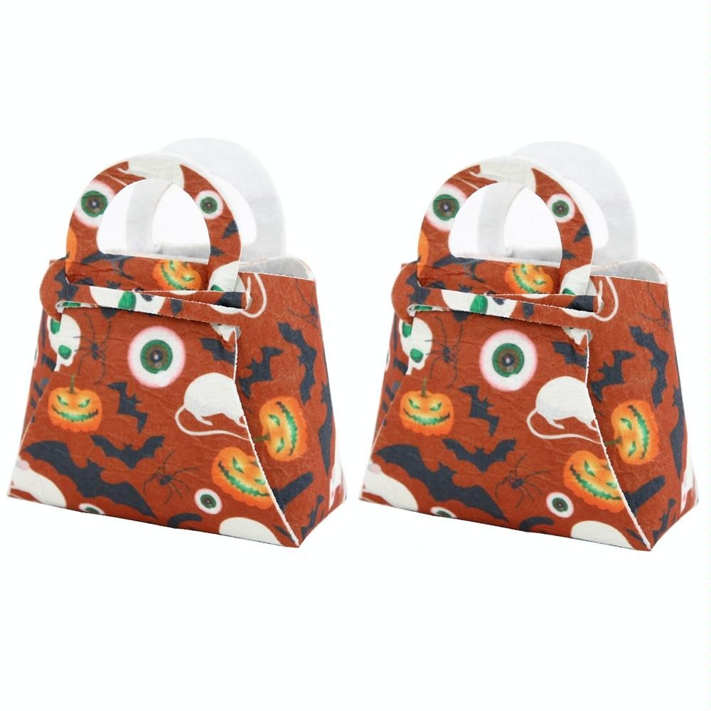 2pcs /Pack DIY Halloween Candy Bag Children Dress-Up Felt Gift Bag(Pumpkin Bat Eyeball)