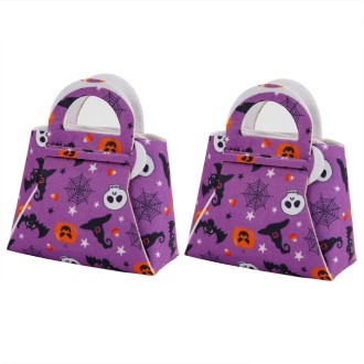 2pcs /Pack DIY Halloween Candy Bag Children Dress-Up Felt Gift Bag(Spider Web Skeleton Pumpkin)