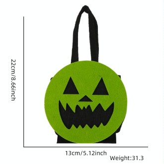 Halloween Felt Candy Bag Party Costume Three-Dimensional Handbag, Color: Green Demon Head