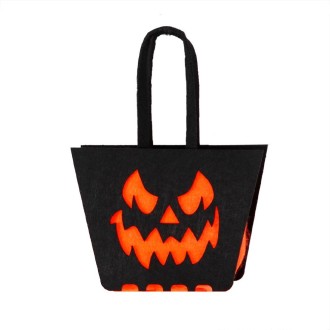 Halloween Felt Candy Bag Party Costume Three-Dimensional Handbag, Color: Orange Devil Face