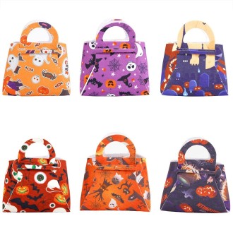 2pcs /Pack DIY Halloween Candy Bag Children Dress-Up Felt Gift Bag(Pumpkin Ghost Pills)