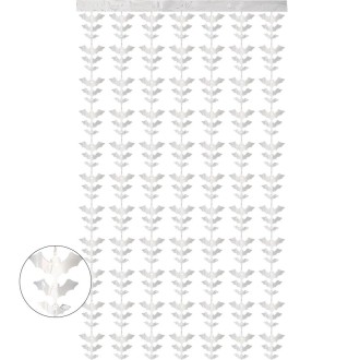 Halloween Decorative Bat String Flag Door Curtain Party Scene Layout Props(Silver)