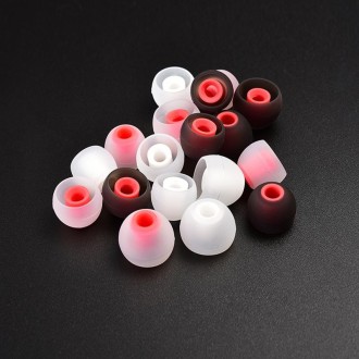 QKZ GJES 6-in-1 In-Ear Earphone Silicone Ear Caps(Black Red)