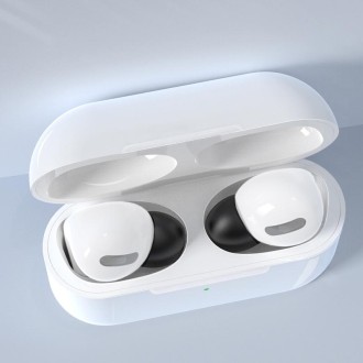 12 PCS Wireless Earphone Replaceable Silicone + Memory Foam Ear Cap Earplugs for AirPods Pro, with Storage Box(White + Grey)