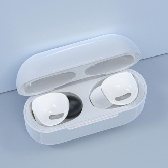 12 PCS Wireless Earphone Replaceable Silicone + Memory Foam Ear Cap Earplugs for AirPods Pro, with Storage Box(White + Black)